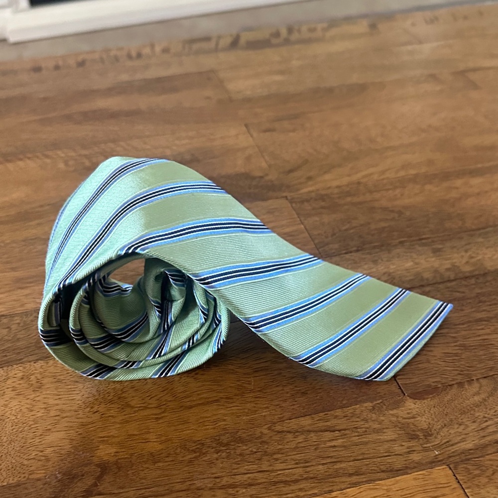 Náutica Green and Blue Striped Men's Tie